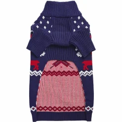 Blueberry Pet Christmas Reindeer Dog Lopi Sweater In Royal Blue -PetPals Group shop 5986750 ALT4