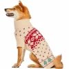 Blueberry Pet Christmas Tree Dog Jacquard Sweater In Cream -PetPals Group shop 5986751