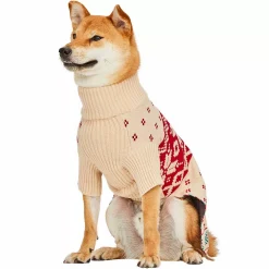 Blueberry Pet Christmas Tree Dog Jacquard Sweater In Cream 10 Blueberry Pet Christmas Tree Dog Jacquard Sweater In Cream -PetPals Group shop 5986751 ALT2