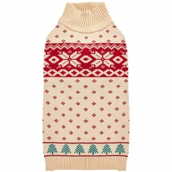 Blueberry Pet Christmas Tree Dog Jacquard Sweater In Cream 11 Blueberry Pet Christmas Tree Dog Jacquard Sweater In Cream -PetPals Group shop 5986751 ALT3