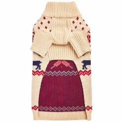Blueberry Pet Christmas Reindeer Dog Lopi Sweater In Cream -PetPals Group shop 5986760 ALT4