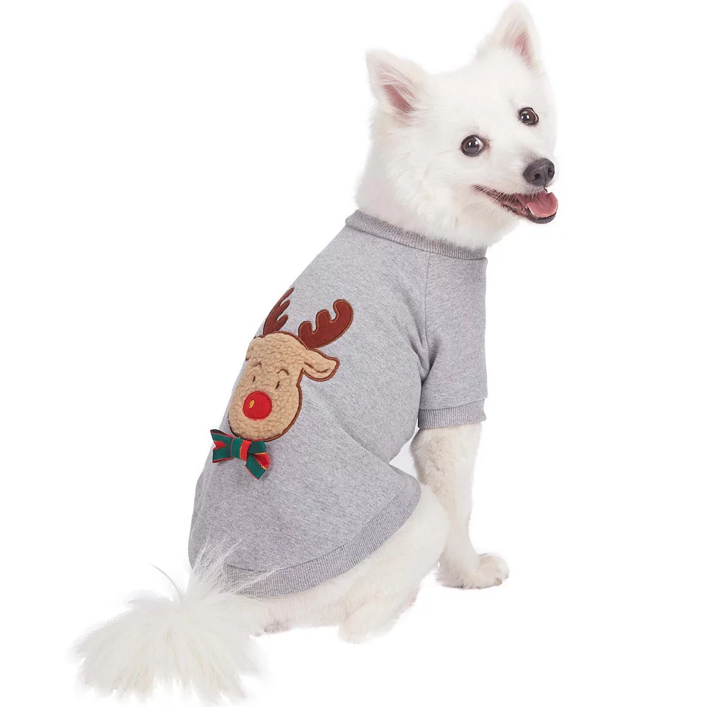 Blueberry Pet Christmas Reindeer Applique Embroidery Dog Sweatshirt 4 Blueberry Pet Christmas Reindeer Applique Embroidery Dog Sweatshirt - Image 2