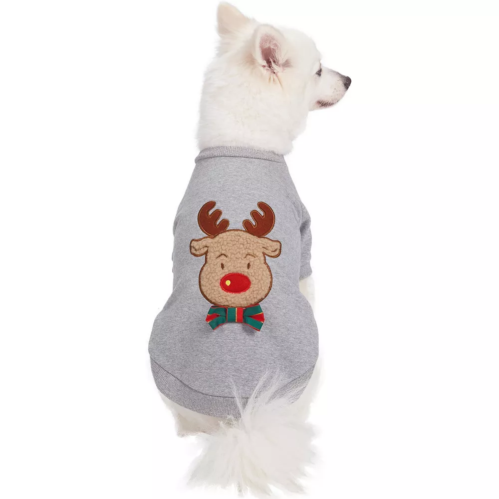 Blueberry Pet Christmas Reindeer Applique Embroidery Dog Sweatshirt 3 Blueberry Pet Christmas Reindeer Applique Embroidery Dog Sweatshirt