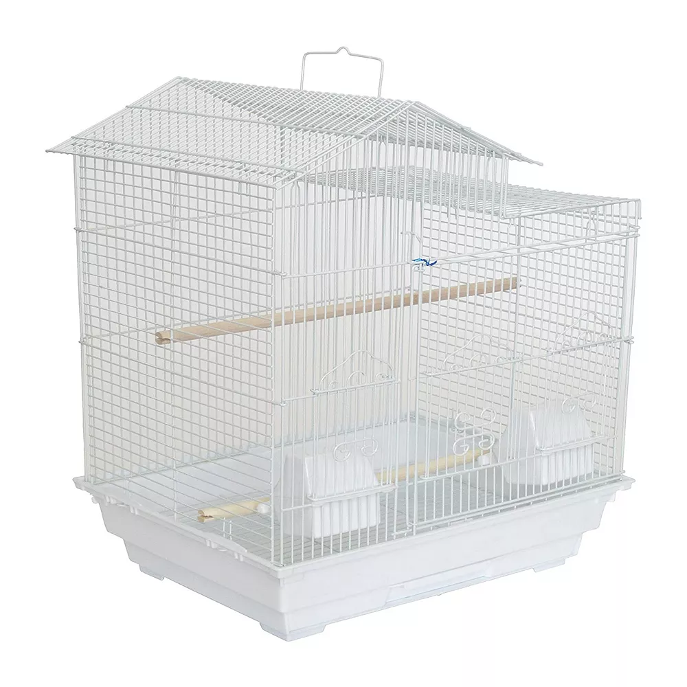YML 3/8" Bar Spacing Villa Top Small Bird Cage - White 3 YML 3/8" Bar Spacing Villa Top Small Bird Cage - White