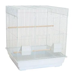 YML 3/8" Bar Spacing SquareTop Small Bird Cage, 18"x14" - White