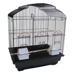 YML 5804 3/8" Bar Spacing ShellTop Small Bird Cage - 18"x14" In Black