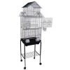YML 6844 3/8" Bar Spacing Tall Pagoda Top Small Bird Cage With Stand - 18"x14" In Black -PetPals Group shop 5987392