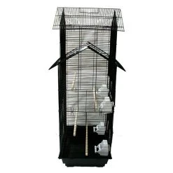 YML 6844 3/8" Bar Spacing Tall Pagoda Top Small Bird Cage With Stand - 18"x14" In Black -PetPals Group shop 5987392 ALT2