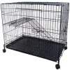 YML 2 Level Ferret Cat Chinchilla Cage Crate, Black -PetPals Group shop 5987395