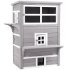 PawHut 3 Tier Feral Cat House Outdoor Kitten Condo Shelter With Raised Floor Asphalt Roof Escape Door Jumping Platform Grey 2 PawHut 3 Tier Feral Cat House Outdoor Kitten Condo Shelter With Raised Floor Asphalt Roof Escape Door Jumping Platform Grey -PetPals Group shop 6013875 Grey