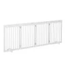 PawHut 80" Extra Wide Freestanding Pet Gate Dog Barrier Folding Safety Fence With 4 Panel Support Feet For Doorway Stairs White -PetPals Group shop 6014266