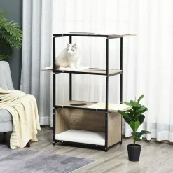 PawHut 48" Cat Activity Tower With 3 Climbing Levels 1 Condo And Removeable Cushions Grey/Black 7 PawHut 48" Cat Activity Tower With 3 Climbing Levels 1 Condo And Removeable Cushions Grey/Black -PetPals Group shop 6014297 ALT2