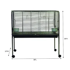 YML Small Animal Rabbit Cage On Stand In Antique Silver -PetPals Group shop 6014451 ALT2