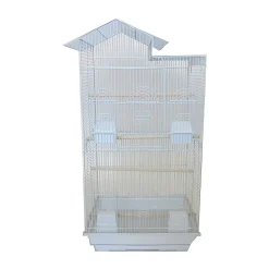 YML 6894 3/8" Bar Spacing Villa Top Small Bird Cage - 18"x14" In White