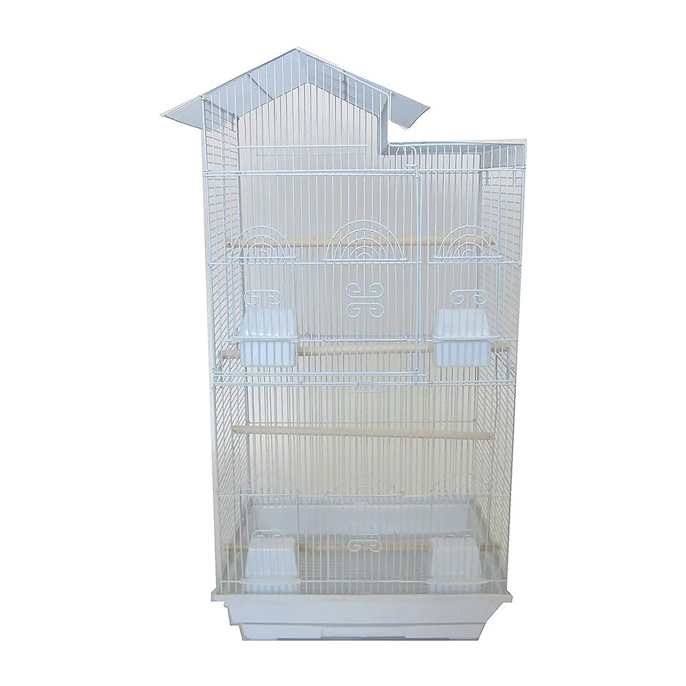 YML 6894 3/8" Bar Spacing Villa Top Small Bird Cage - 18"x14" In White 3 YML 6894 3/8" Bar Spacing Villa Top Small Bird Cage - 18"x14" In White