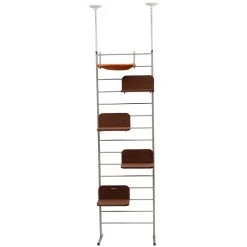 PawHut 9' Floor To Ceiling Adjustable Cat Tree Tower Climbing Activity Center