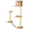 PawHut Wall Mounted Multi Level Cat Tree Activity Tower With Sisal Covered Scratching Posts And An Interior Condo Area -PetPals Group shop 6021712