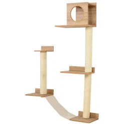 PawHut Wall Mounted Multi Level Cat Tree Activity Tower With Sisal Covered Scratching Posts And An Interior Condo Area -PetPals Group shop 6021712 ALT2