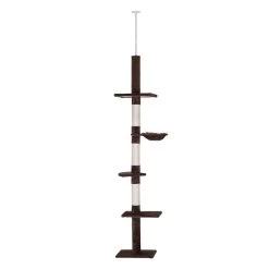PawHut 9' Adjustable Height Floor To Ceiling Vertical Cat Tree Grey And White -PetPals Group shop 6021724 ALT2