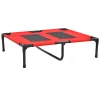 PawHut 36" X 30" Elevated Cooling Summer Dog Cot Pet Bed With Mesh Ventilation Blue -PetPals Group shop 6021750 Red