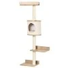PawHut 4 Level Wall Mounted Cat Tree Activity Tower Wall Cat Shelves With Sisal Rope Scratching Posts Cat Condo And Bed Light Brown 1 PawHut 4 Level Wall Mounted Cat Tree Activity Tower Wall Cat Shelves With Sisal Rope Scratching Posts Cat Condo And Bed Light Brown -PetPals Group shop 6021755