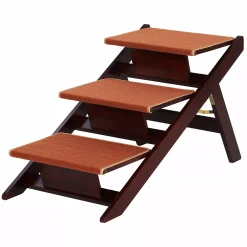 PawHut Wooden 2 In 1 Portable Folding Safety Pet Stairs / Ramp For Dogs And Cats -PetPals Group shop 6021802 ALT