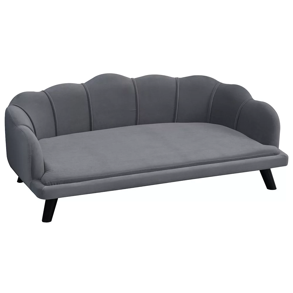 PawHut Pet Sofa For Medium And Large Sized Dog With Extra Cushion Solid Wood Legs Charcoal Grey 3 PawHut Pet Sofa For Medium And Large Sized Dog With Extra Cushion Solid Wood Legs Charcoal Grey
