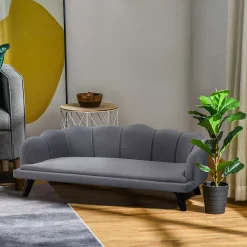 PawHut Pet Sofa For Medium And Large Sized Dog With Extra Cushion Solid Wood Legs Charcoal Grey 7 PawHut Pet Sofa For Medium And Large Sized Dog With Extra Cushion Solid Wood Legs Charcoal Grey -PetPals Group shop 6021809 ALT2