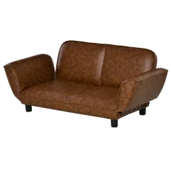 PawHut Pet Sofa Dog Bed Couch Foldable Cat Lounger PU Leather Cover For Small And Large Sized Animals 39" X 21" X 17" Expandable To 52" X 30.25" X 7" Brown 6 PawHut Pet Sofa Dog Bed Couch Foldable Cat Lounger PU Leather Cover For Small And Large Sized Animals 39" X 21" X 17" Expandable To 52" X 30.25" X 7" Brown -PetPals Group shop 6021870 ALT