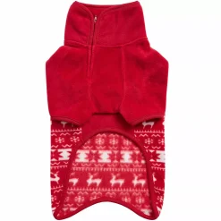 Blueberry Pet Christmas Reindeer & Snowflake Fleece Dog Half Zip Sweater 10 Blueberry Pet Christmas Reindeer & Snowflake Fleece Dog Half Zip Sweater -PetPals Group shop 6023966 ALT3