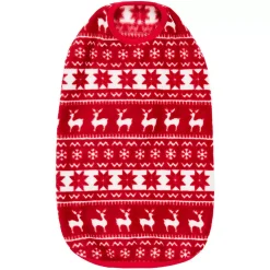 Blueberry Pet Christmas Reindeer & Snowflake Fleece Crewneck Dog Sweater Vest -PetPals Group shop 6024007 ALT3