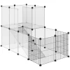 PawHut Pet Playpen DIY Small Animal Cage Portable Plastic Yard Fence For Rabbit Chinchilla Hedgehog Guinea Pig 14 X 18 In -PetPals Group shop 6031109
