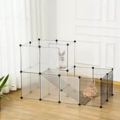 PawHut Pet Playpen DIY Small Animal Cage Portable Plastic Yard Fence For Rabbit Chinchilla Hedgehog Guinea Pig 14 X 18 In -PetPals Group shop 6031109 ALT2