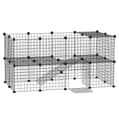 PawHut Pet Playpen DIY Small Animal Cage 36 Panels Portable Metal Wire Yard Fence With Door And Ramp For Rabbits Kitten Puppy 14 X 14 In -PetPals Group shop 6031187 ALT2
