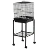 PawHut 44" Metal Indoor Bird Cage Starter Kit With Detachable Rolling Stand Storage Basket And Accessories Black 2 PawHut 44" Metal Indoor Bird Cage Starter Kit With Detachable Rolling Stand Storage Basket And Accessories Black -PetPals Group shop 6031247