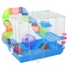 PawHut 2 Level Hamster Cage Gerbil House Habitat Kit Small Animal Travel Carrier With Exercise Wheel Play Tubes Water Bottle Food Dishes And Interior Ladder -PetPals Group shop 6031540
