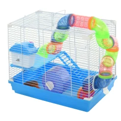 PawHut 2 Level Hamster Cage Gerbil House Habitat Kit Small Animal Travel Carrier With Exercise Wheel Play Tubes Water Bottle Food Dishes And Interior Ladder 7 PawHut 2 Level Hamster Cage Gerbil House Habitat Kit Small Animal Travel Carrier With Exercise Wheel Play Tubes Water Bottle Food Dishes And Interior Ladder -PetPals Group shop 6031540 ALT2