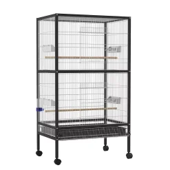 PawHut 54" Extra Large Portable Rolling Iron Aviary Flight Bird Cage And Accessories -PetPals Group shop 6031541 ALT2