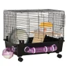 PawHut Multi Tier Hamster Cage Small Animal Habitat For Hamsters And Gerbils Mesh Wire Ventilated Enclosure With Exercise Wheel Water Bottle And Food Dishes -PetPals Group shop 6031568