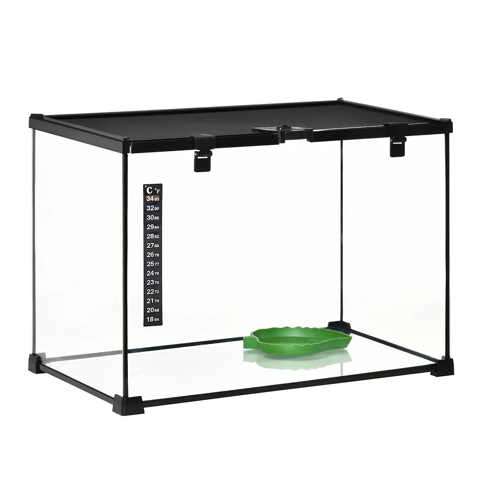PawHut 20" X 12" X 14" Glass Reptile Terrarium 14 Gallon Top Opening Reptile Habitat Tank For Lizards Frogs Snakes Spiders 3 PawHut 20" X 12" X 14" Glass Reptile Terrarium 14 Gallon Top Opening Reptile Habitat Tank For Lizards Frogs Snakes Spiders