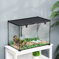 PawHut 20" X 12" X 14" Glass Reptile Terrarium 14 Gallon Top Opening Reptile Habitat Tank For Lizards Frogs Snakes Spiders 7 PawHut 20" X 12" X 14" Glass Reptile Terrarium 14 Gallon Top Opening Reptile Habitat Tank For Lizards Frogs Snakes Spiders -PetPals Group shop 6031581 ALT2