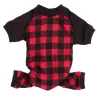Leveret Dog Cotton Pajama Plaid -PetPals Group shop 6034802 Plaid Black Red