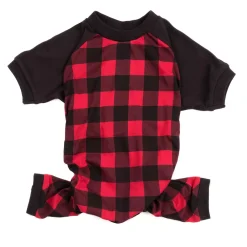Leveret Dog Cotton Pajama Plaid