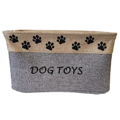 JoJo Modern Pets Dog Toy Bin, Collapsible Fabric Pet Toy Storage Basket