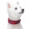 Blueberry Pet Soft & Comfy Sherpa Fleece Padded Dog Collar In Scottish Argyle -PetPals Group shop 6116903 Merlot Red