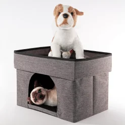 Precious Tails Linen Cat Cave With Storage -PetPals Group shop 6117056 ALT