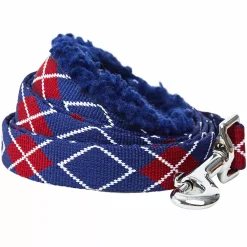 Blueberry Pet Dog Leash In Scottish Argyle With Soft & Comfortable Sherpa Fleece Handle -PetPals Group shop 6117358 ALT2