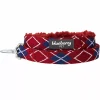 Blueberry Pet Dog Leash In Scottish Argyle With Soft & Comfortable Sherpa Fleece Handle -PetPals Group shop 6117358 Merlot Red