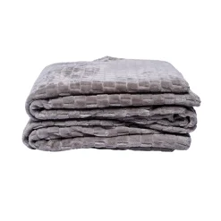 JoJo Modern Pets Family Textured Luxury Sherpa Pet Blankets (50" X 60") - Silver Gray