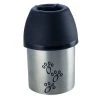 Benzara Plastic Fin Cap Pet Travel Water Bottle In Stainless Steel, Small, Silver And Black-Set Of 6 -PetPals Group shop 6132804